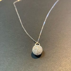 TOCARA. Louise. Crystal fantasy ball 925 Silver chain. 17” + 2”.